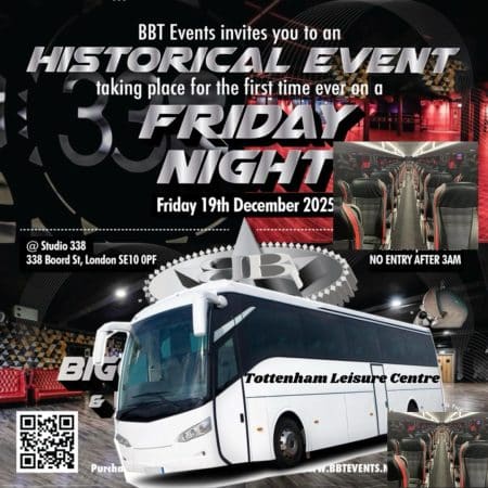 BBT Xmas Dance 2025 Ticket + Return Coach Travel from Tottenham Leisure Centre